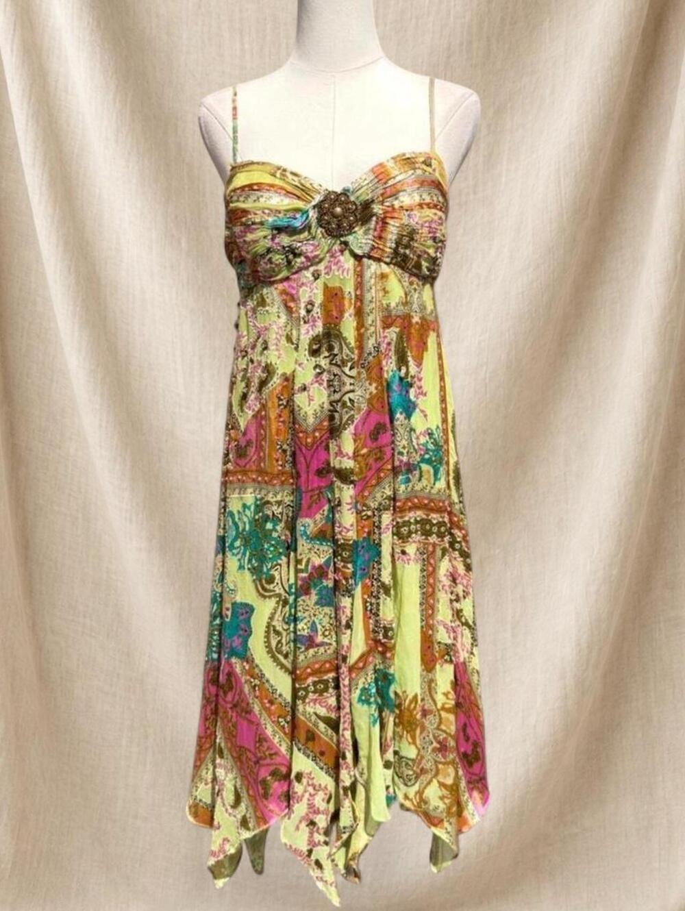 Sue Wong Y2K Paisley Beaded Dress with beading throughout and built in cups